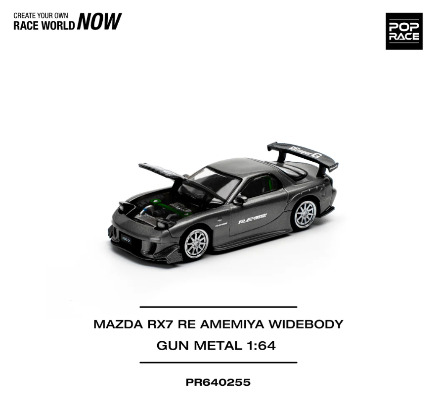 Pop Race 1:64 Mazda RX-7 RE-AMEMIYA - Gun Metal