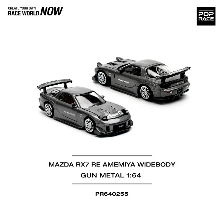 Pop Race 1:64 Mazda RX-7 RE-AMEMIYA - Gun Metal