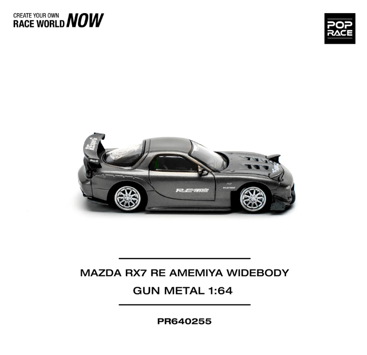 Pop Race 1:64 Mazda RX-7 RE-AMEMIYA - Gun Metal