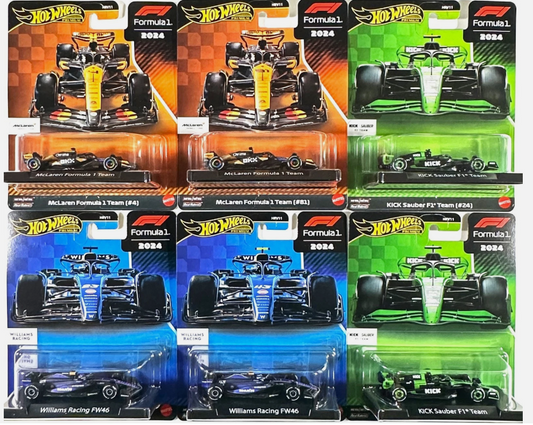 **LIMIT 1** Hot Wheels 1:64 2025 Premium Formula 1 F1 Mix 2 - Set of 6