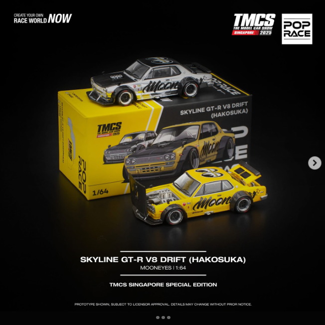 Pop Race 1:64 Skyline GT-R V8 Drift (Hakosuka) Mooneyes TMCS Singapore Exclusive