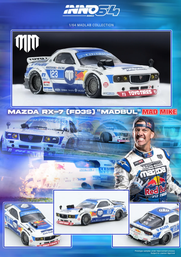 Inno64 1:64 Mazda RX-7 Pandem Rocket Bunny Madbul Madlab Collection 001