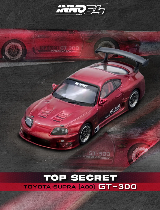 Inno64 1:64 Toyota Supra A80 TOP SECRET GT300 - Red