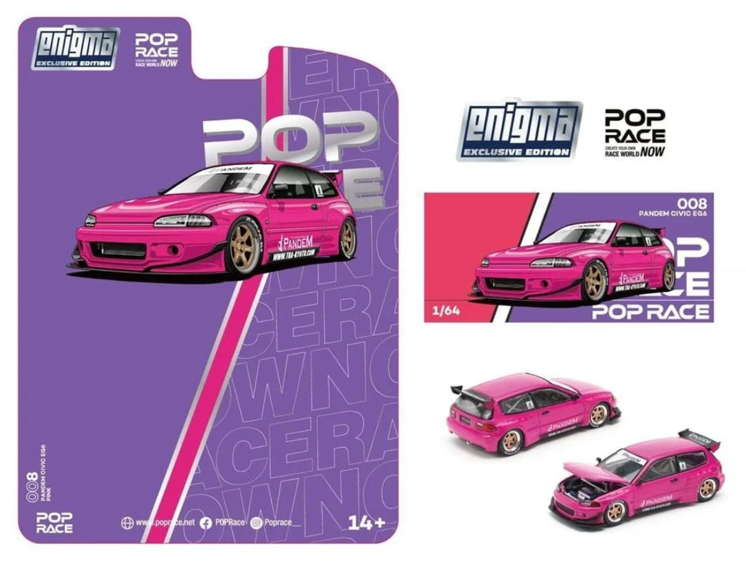Pop Race X Enigma 1:64 Pandem Civic EG6 - Pink