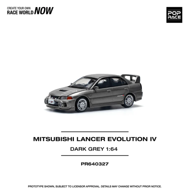 Pop Race 1:64 Mitsubishi Lancer Evolution IV - Dark Grey