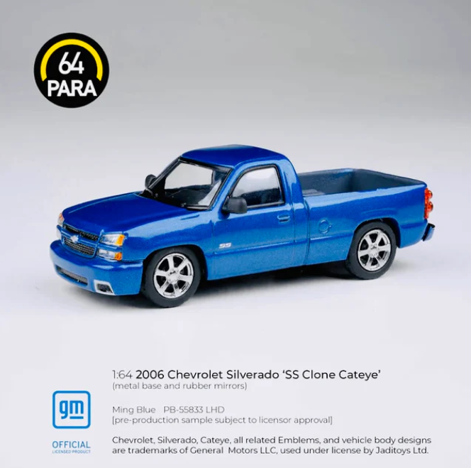Para64 1:64 2006 Chevrolet Silverado Single Cab - Ming Blue
