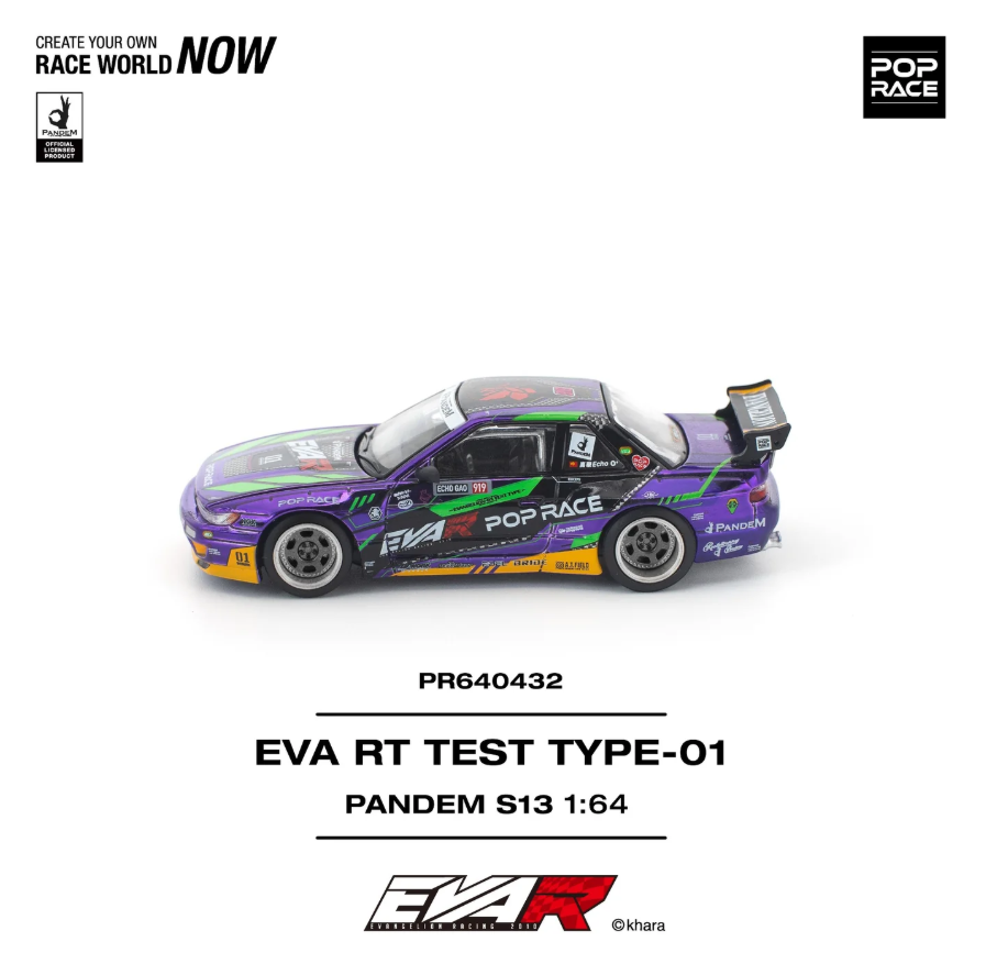 Pop Race 1:64 EVA RT Test Type-01 Pandem S13 - Purple