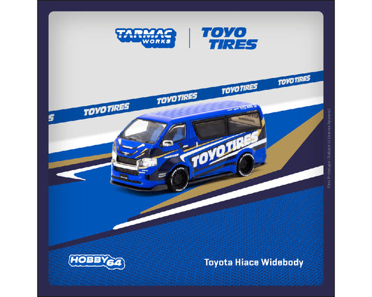 Tarmac Works 1:64 Toyota Hiace Widebody Toyo Tires – Blue – Hobby64