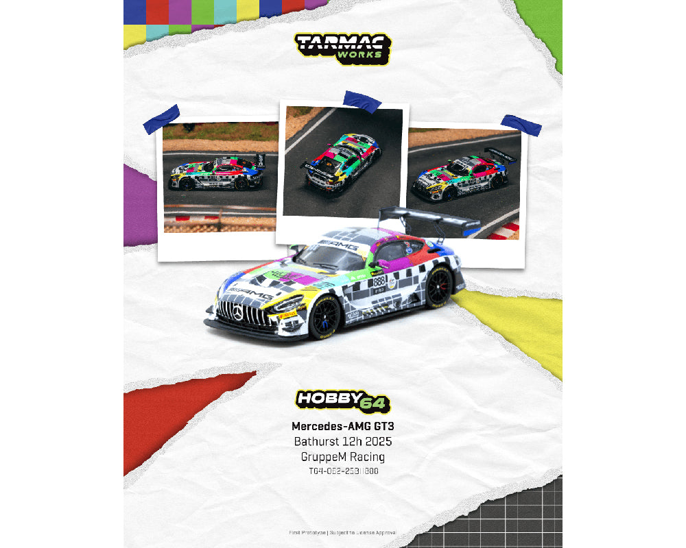 Tarmac Works 1:64 Mercedes-AMG GT3 Bathurst 12h 2025 GruppeM Racing Engel / Grenier / Martin