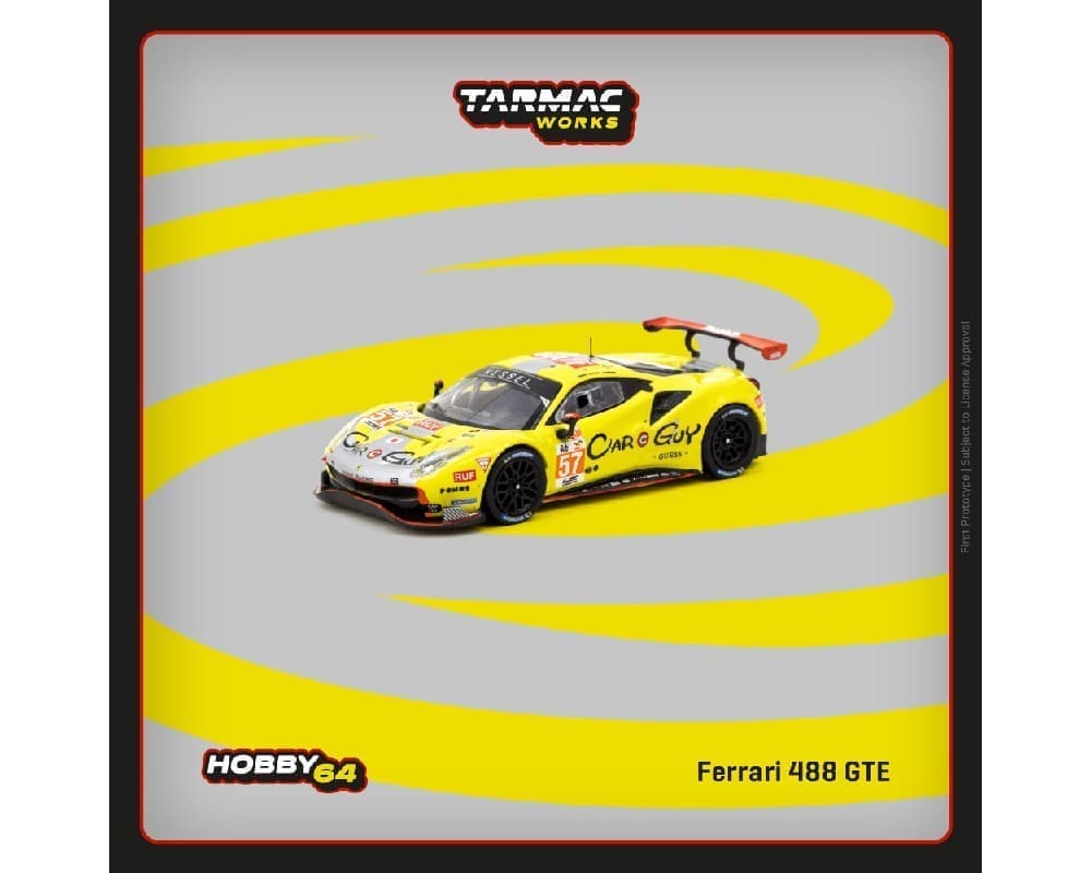 Tarmac Works 1:64 Ferrari 488 GTE #57 24Hr Le Mans 2023 – Yellow – Hobby64