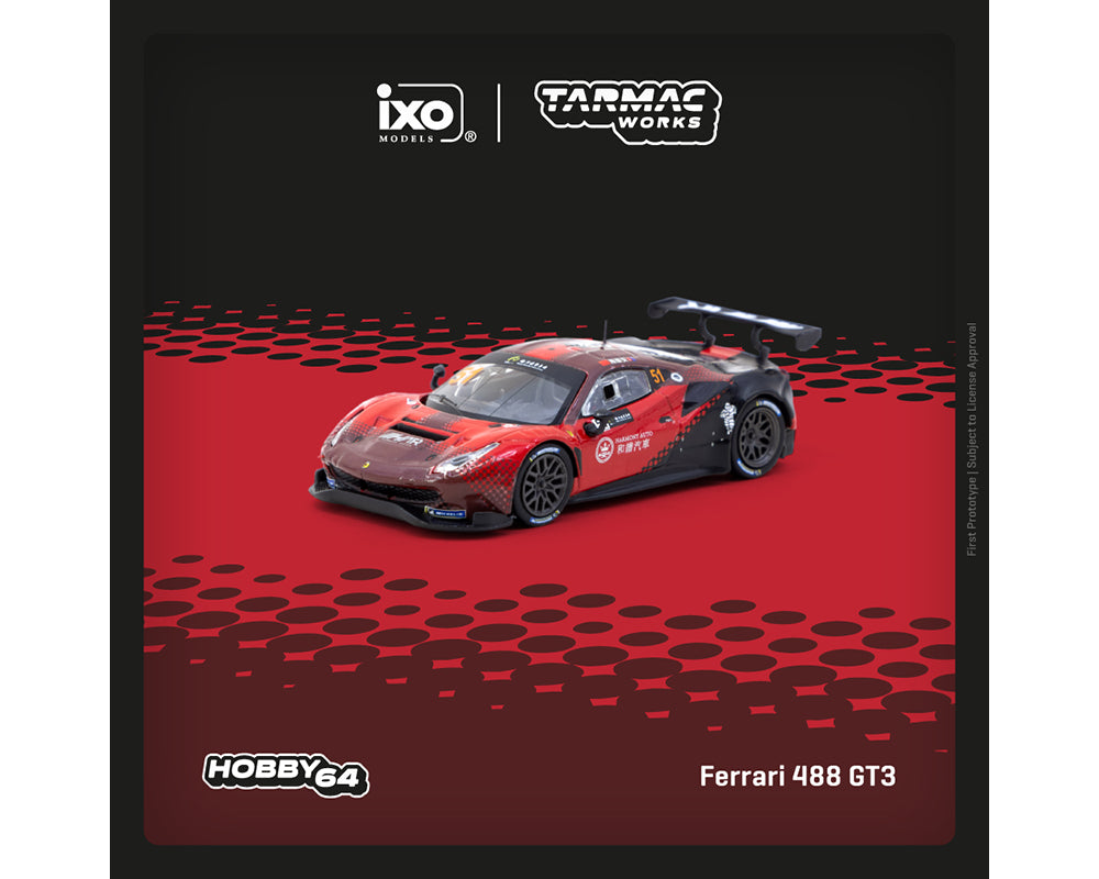 Tarmac Works 1:64 Ferrari 488 GT3 #51 Macau GT Cup 2022 – Limited Edition – Hobby64