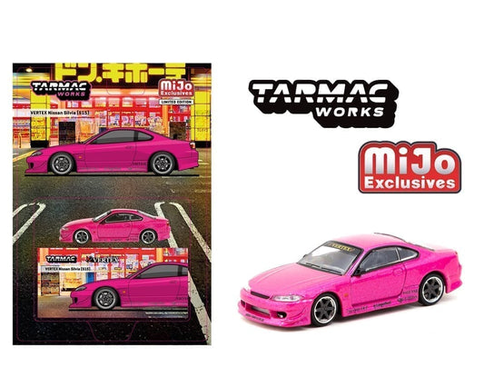 Tarmac Works 1:64 VERTEX Nissan Silvia S15 – Pink Metallic – MiJo Exclusive