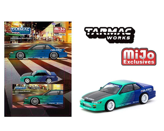 Tarmac Works 1:64 VERTEX Nissan Silvia (S13) Falken – Blue – MiJo Exclusive Limited Edition
