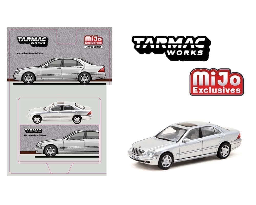 Tarmac Works 1:64 Mercedes-Benz S Class – Brilliant Silver metallic – Global64 – MiJo Exclusive