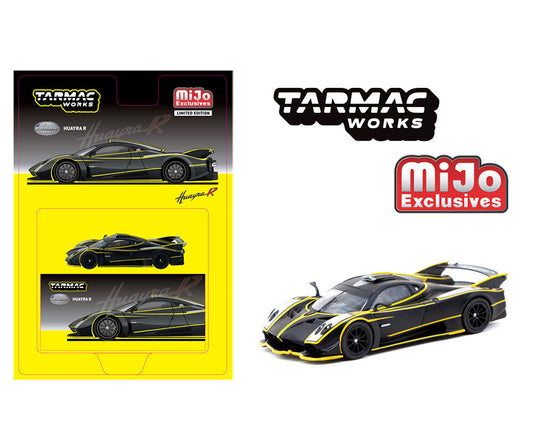 Tarmac Works 1:64 Pagani Huayra R – Matte Black / Silver – Global64 – MiJo Exclusives Limited Edition