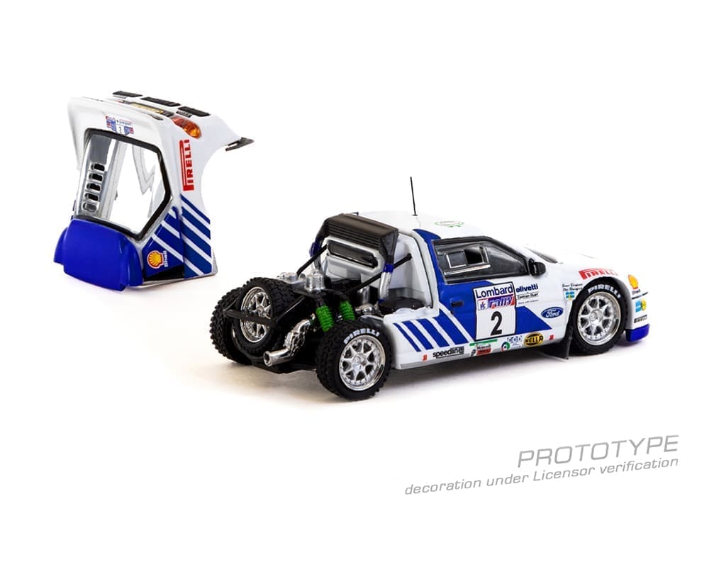 Tarmac Works 1:64 Ford RS200 Lombard RAC Rally 1986 Stig Blomqvist / Bruno Berglund – Red – Road64