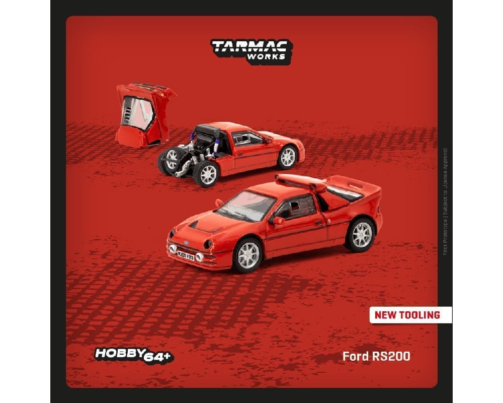 Tarmac Works 1:64 Ford RS200 – Red – Hobby64
