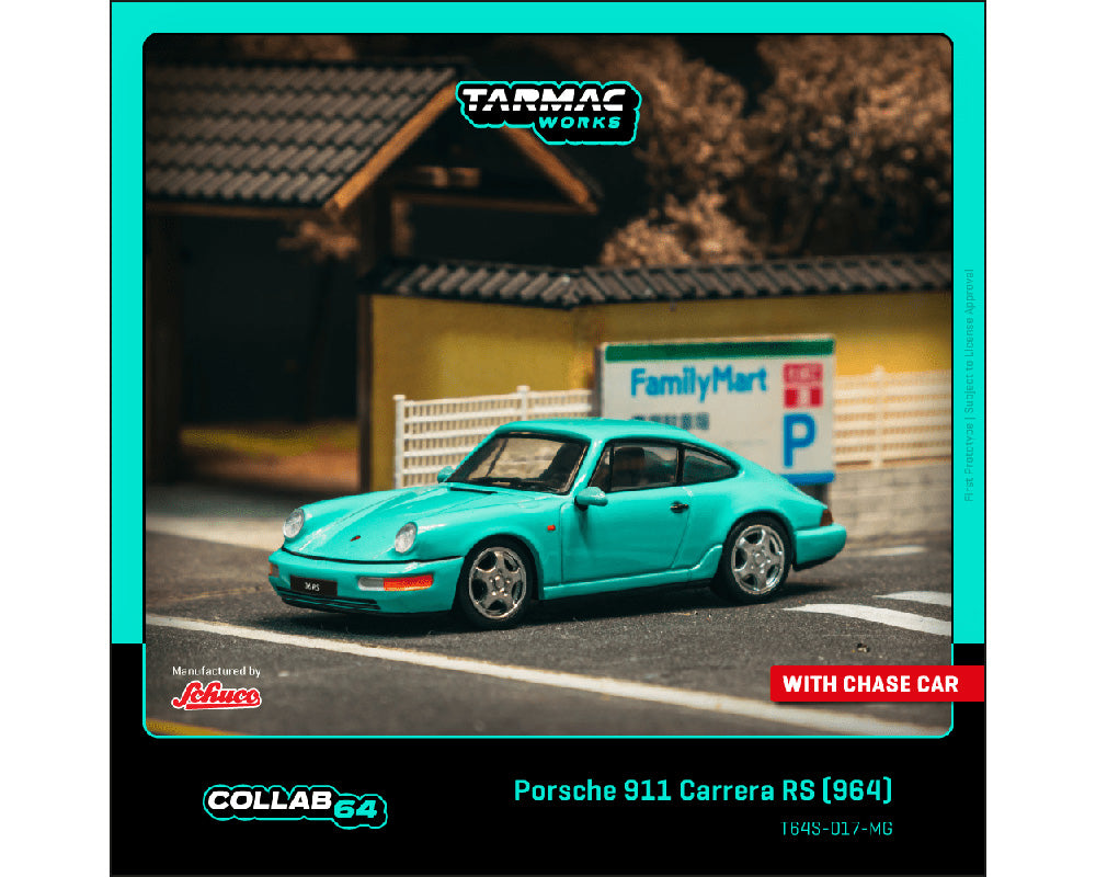 Tarmac Works 1:64 Porsche 911 Carrera RS (964) – Mint Green – Collab64