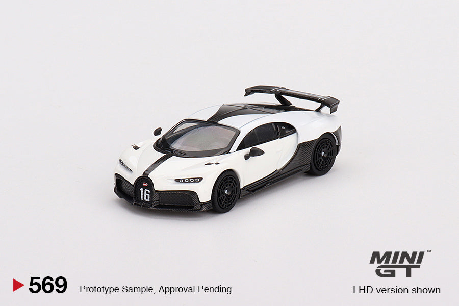 MiniGT 1:64 Bugatti Chiron Pur Sport – White – MiJo Exclusive #569
