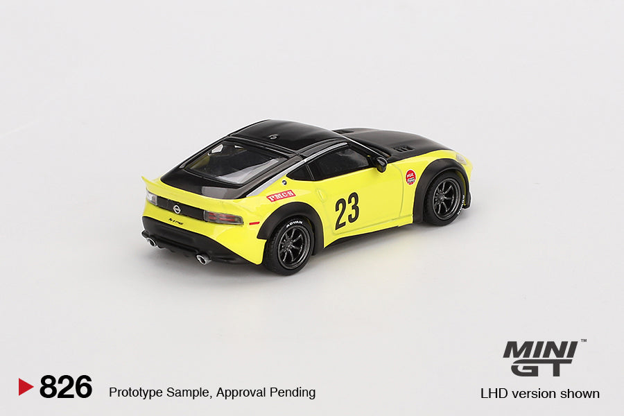 MiniGT 1:64 Nissan Z LB-NATION WORKS – Ikazuchi Yellow – LHD #826