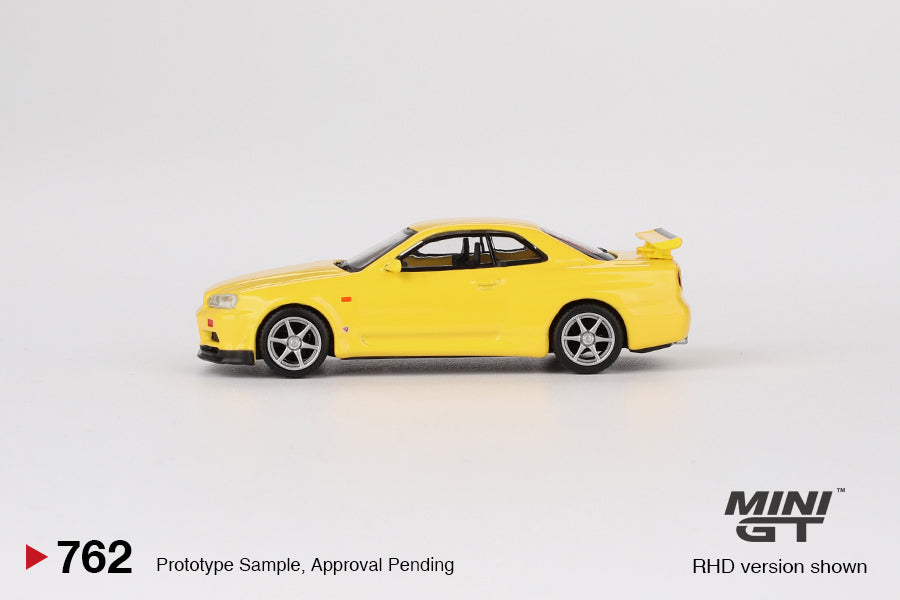 MiniGT 1:64 Nissan Skyline GT-R (R34) V-Spec Lightning Yellow #762