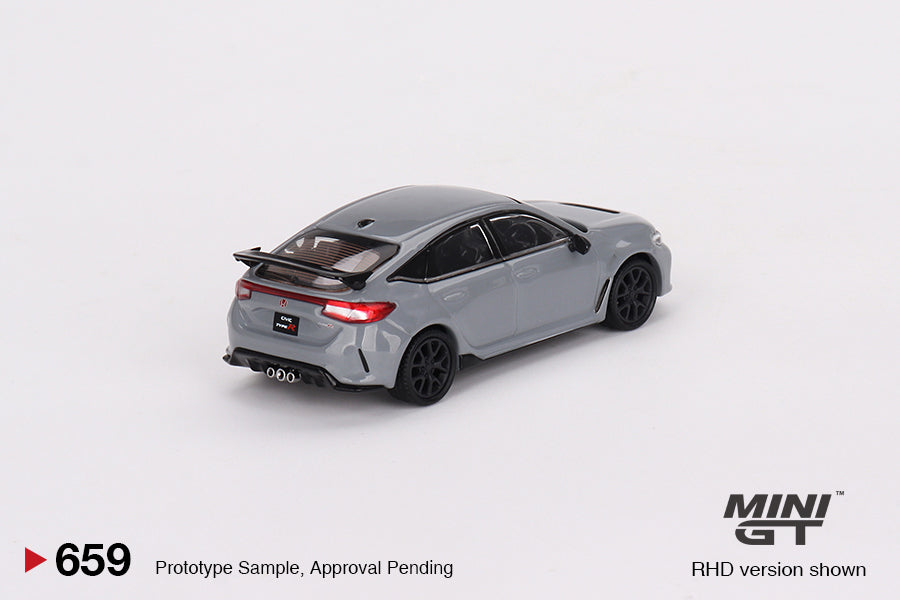 MiniGT 1:64 Honda Civic Type R 2023 – Sonic Gray Pearl – MiJo Exclusive #659