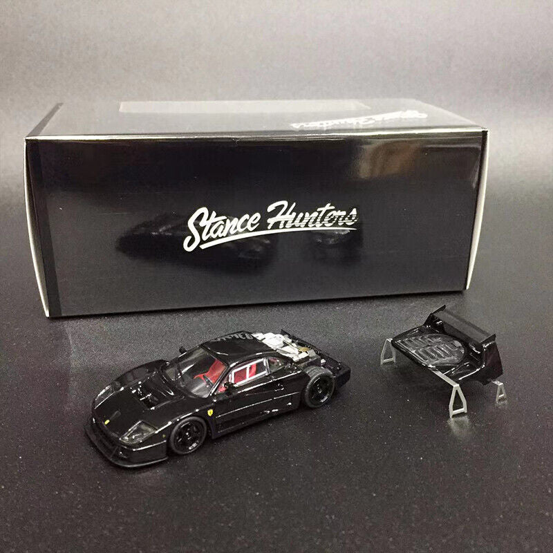 Stance Hunters 1:64 Ferrari F40 LM Black With Removable Engine Bonnet