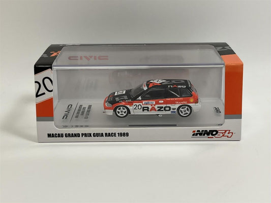 Inno64 1:64 Honda Civic EF3 #20 Macau Grand Prix Guia Race 1989 Razo