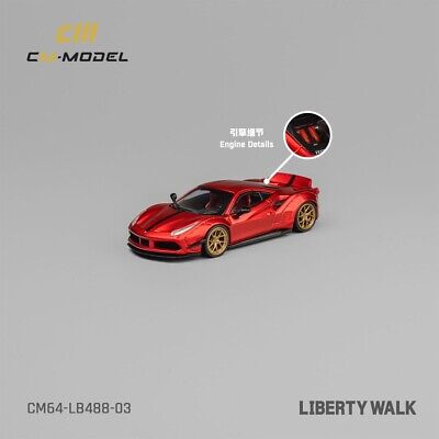 CM Model 1:64 LBWK Ferrari 488 Widebody - Metallic Red