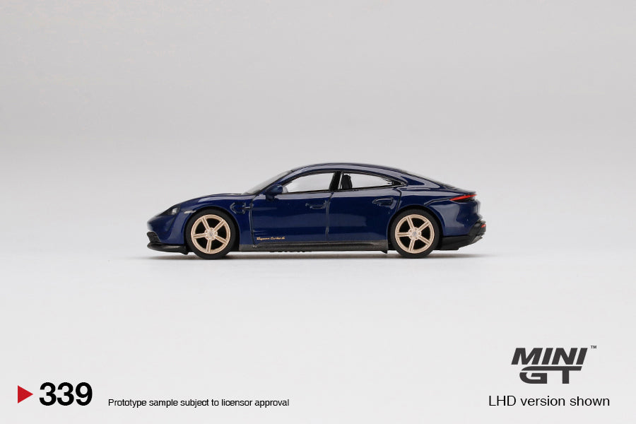 MiniGT 1:64 Porsche Taycan Turbo S Gentian Blue Metallic MiJo Exclusive #339