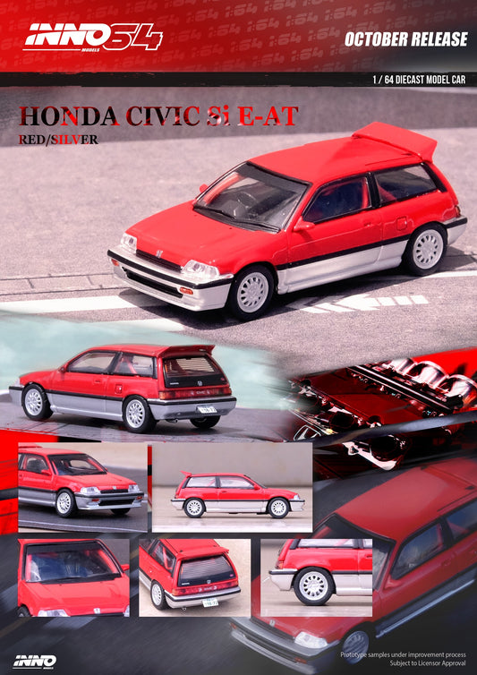 Inno64 1:64 Honda Civic SI E-AT Red/Silver