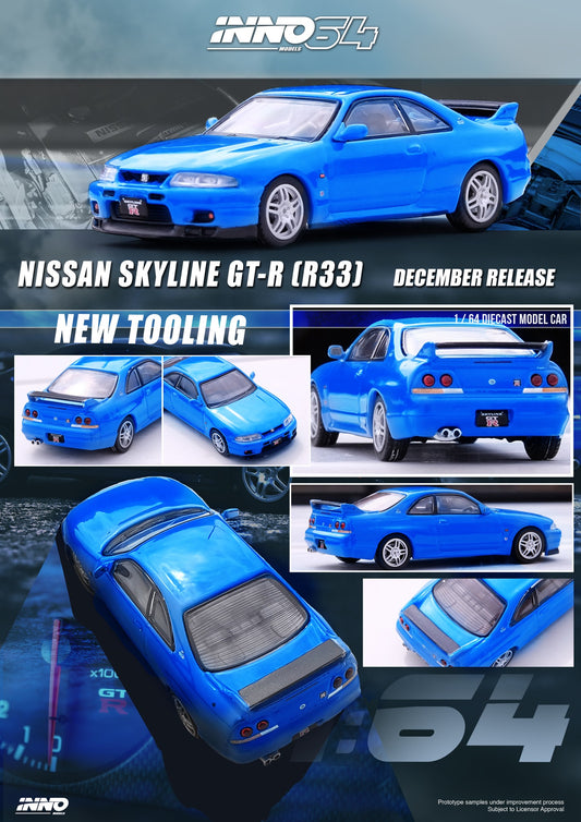 Inno64 1:64 Nissan Skyline GT-R R33 Blue