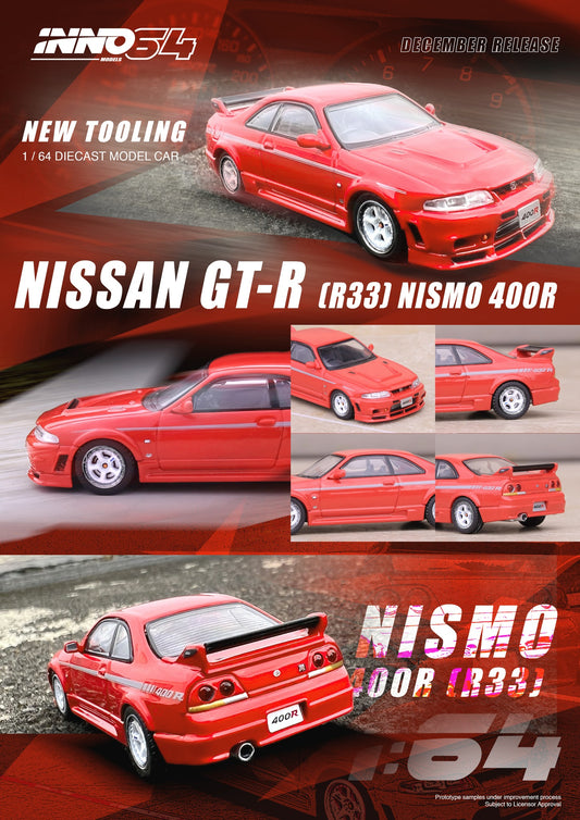 Inno64 1:64 Nissan GT-R R33 Nismo 400R Red