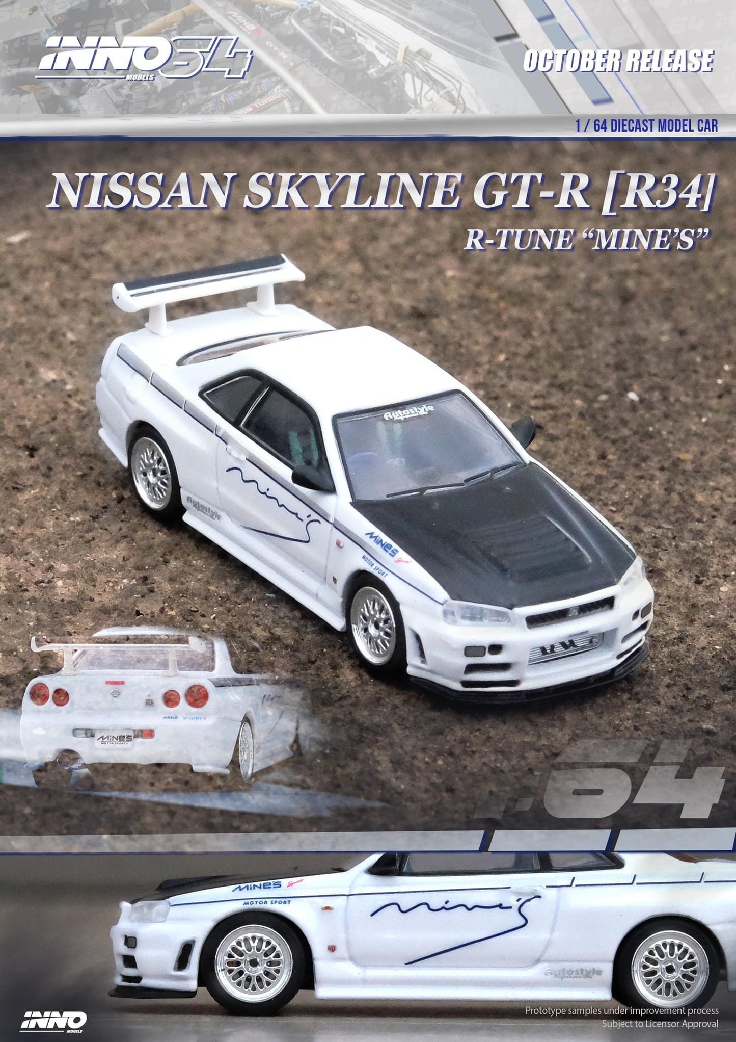 Inno64 1:64 Nissan Skyline GT-R R34 R-Tune Mine’s