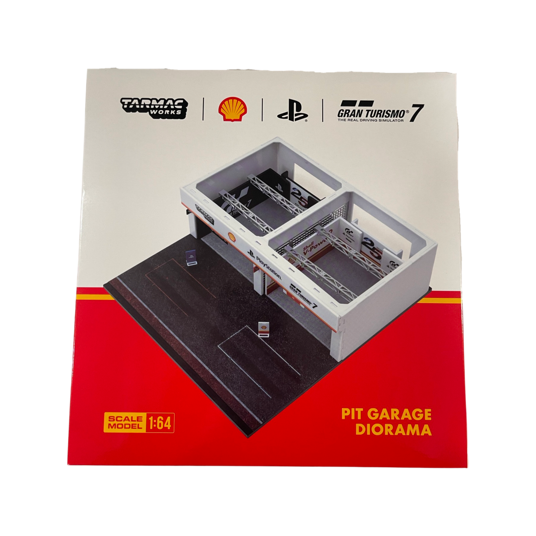 ミニカー Tarmac Works Pit Garage Diorama 1/64 Tarmac Works 1:64 Pit Garage Diorama - Shell Gran Turismo 7