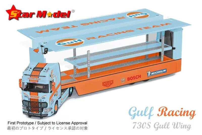 Star Model Kengfai 1:64 Scania 730S Gull Wing Transporter Gulf Star Model Kengfai 1:64 Scania 730S Gull Wing Transporter Gulf
