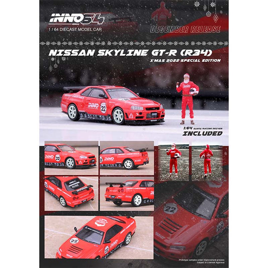 Inno64 1:64 Nissan Skyline GT-R R34 R-Tune “X-MAS 2022” Special Edition