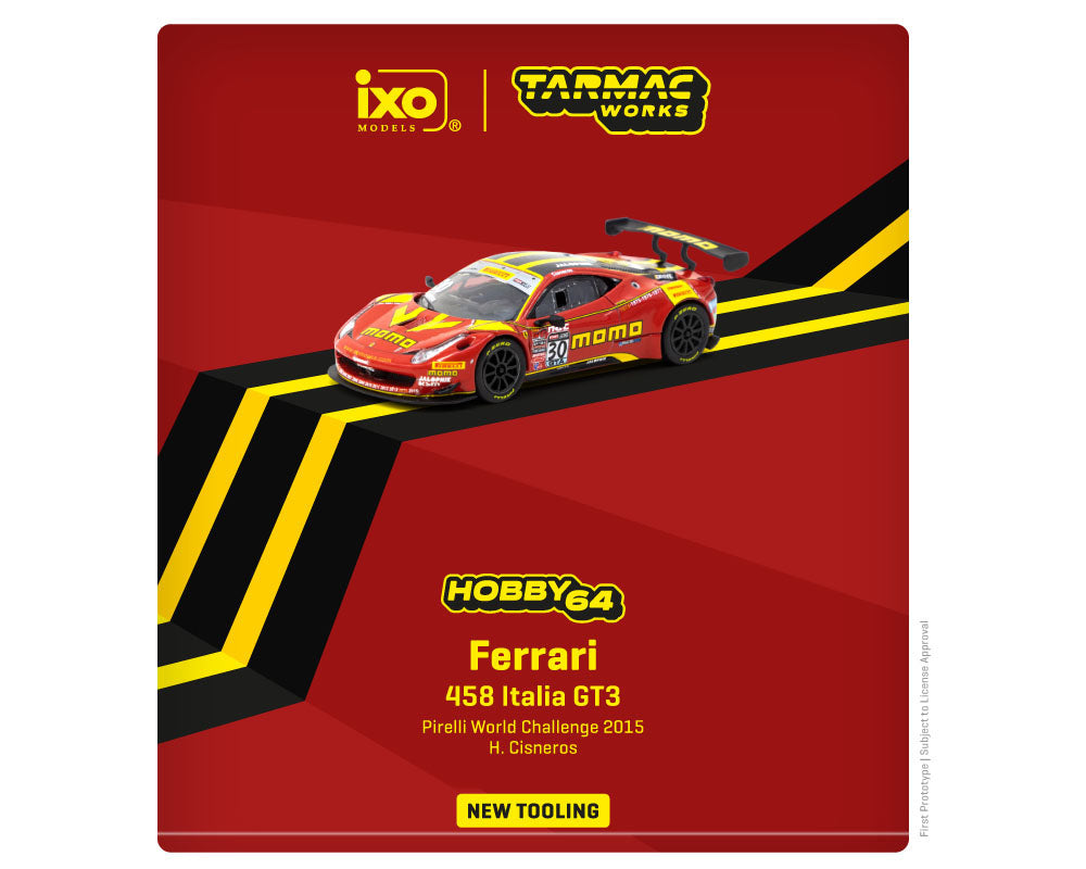 Tarmac Works 1:64 Ferrari 458 Italia GT3 Pirelli World Challenge 2015 H.  Cisneros – Hobby64