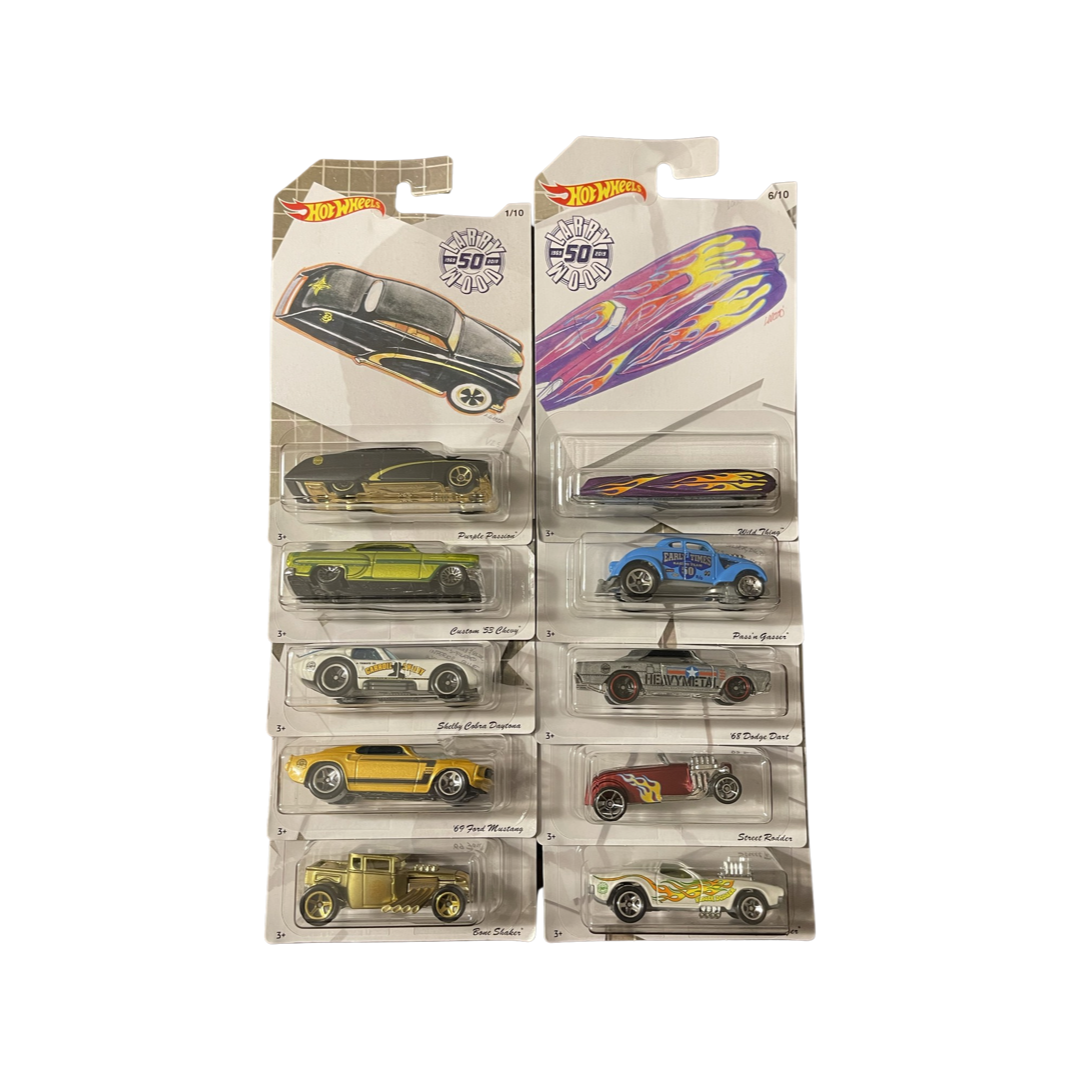 Hot wheels larry cheap wood 50th anniversary set