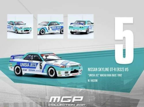 Inno64 1:64 Nissan Skyline GTS-R R32 #5 Unisia JECS MGP 1992 Masahiro Hasemi
