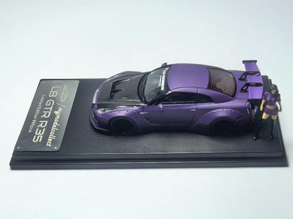 MyModelCollect 1:64 Nissan LBWK Liberty Walk GTR R35 v1.5 - Matte Purple With Figure