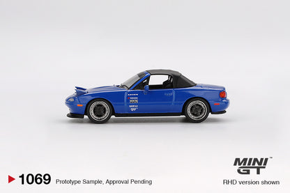 MiniGT 1:64 Mazda Miata MX-5 (NA) Tuned Version – Dark Blue #1069