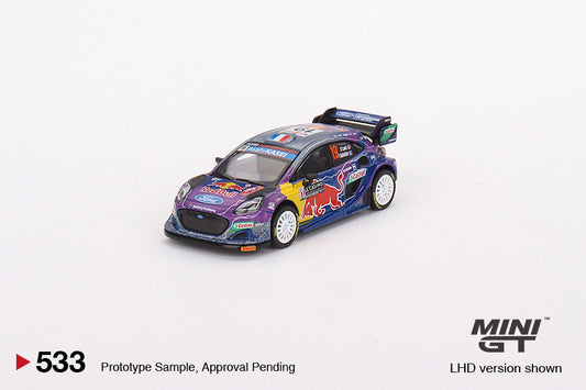 MiniGT 1:64 Ford Puma Rally1 #19 M-Sport Red Bull Ford WRT 2022 Rally MonteCarlo Winner LHD - MiJo Exclusive #533