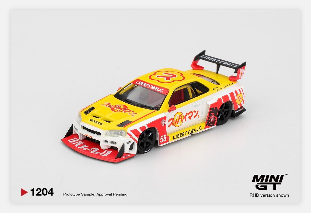 MiniGT 1:64 Nissan LB-ER34 Super Silhouette SKYLINE Suppaiman Okinawa #1204