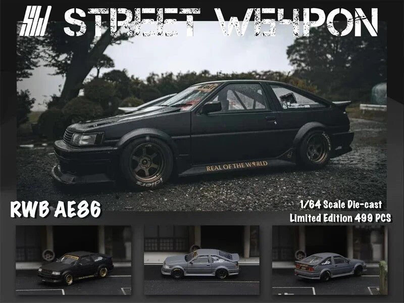 Street Weapon 1:64 RWB Toyota AE86 Trueno - 3 Styles