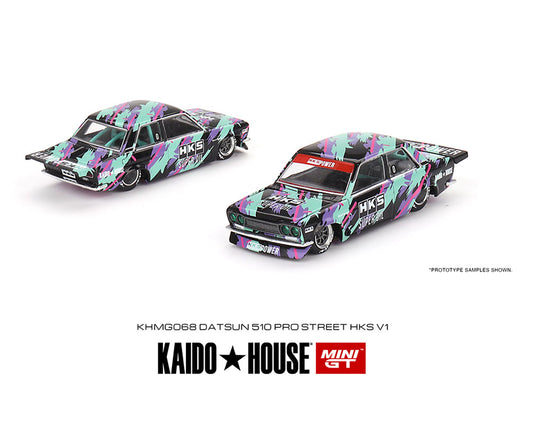 MiniGT X Kaido House 1:64 Datsun 510 Pro Street HKS V1 – Black Green