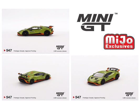 MiniGT 1:64 Lamborghini Huracán STO Verde Citrea – MiJo Exclusive #547