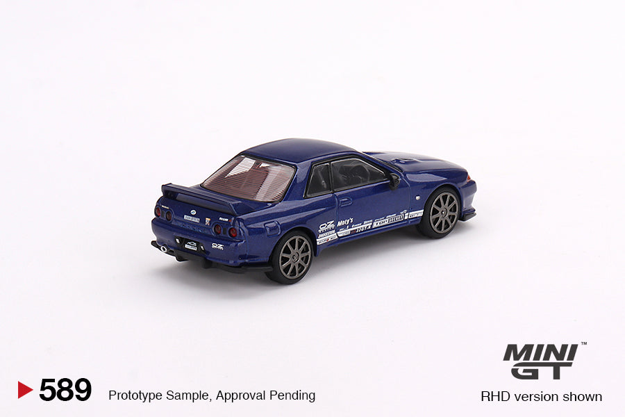 MiniGT 1:64 Nissan Skyline GT-R Top Secret VR32 – Blue Metallic – MiJo Exclusive #589