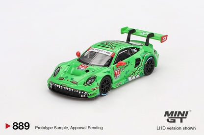 **LIMIT 2** MiniGT 1:64 Porsche 911 GT3 R #77 AO Racing 2024 IMSA Daytona 24 Hrs GTD Pro 2nd Place #889