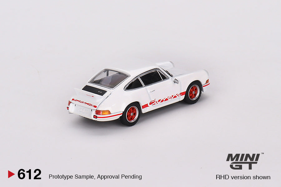 MiniGT 1:64 Porsche 911 Carrera RS 2.7 Grand Prix – White with Red Livery - MiJo Exclusive #612